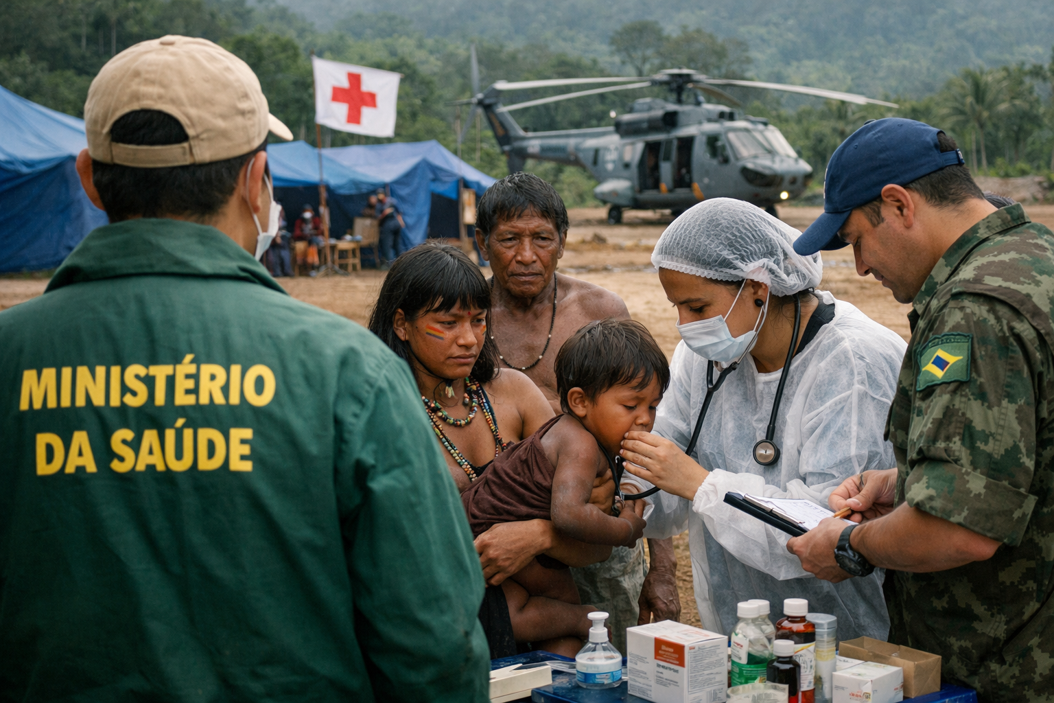 Ministério da Saúde envia força-tarefa à Terra Yanomami para conter avanço da coqueluche